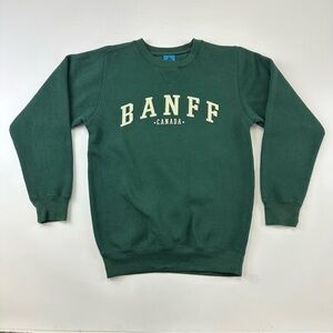 Banff Canada National Park evergreen fleece womens sweatshirt XS Gorpcore